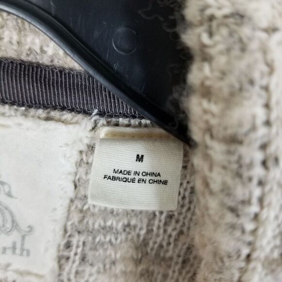 Angel Of The North Anthropologie Wool Blend  Knit Open Cardigan Sweater Sz M Tan - Picture 6 of 7
